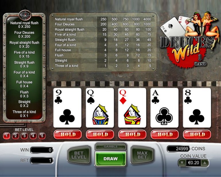 netent deuces wild video poker